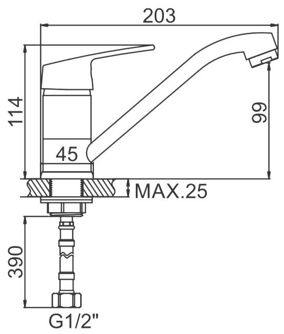 Смеситель LEDEME L4516 для кухни — фото 1