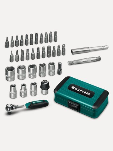 Изображение товара KRAFTOOL X-Drive 35, универсальный набор инструмента 1/4" 35 предм. (27974)