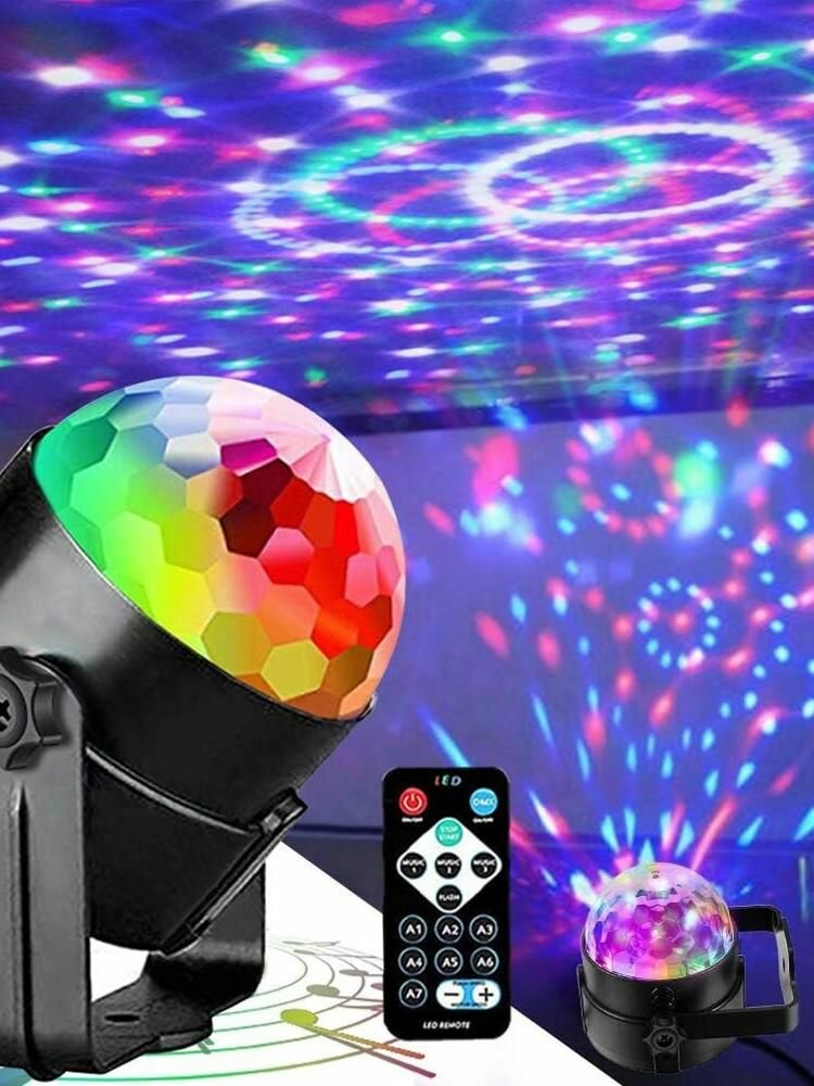 1/2 шт. светодиодный диско-шар для вечеринки магический для сцены диджея вращение на 360 градусов звуковое управление пульт дистанционного управления