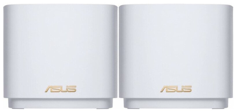 ASUS XD4 (W-2-PK)// роутер, из 2 точек доступа, 802.11b/g/n/ac/ax, до 574 + 1201Мбит/c, 2,4 + 5 гГц, белый ; 90IG05N0-MO3R40