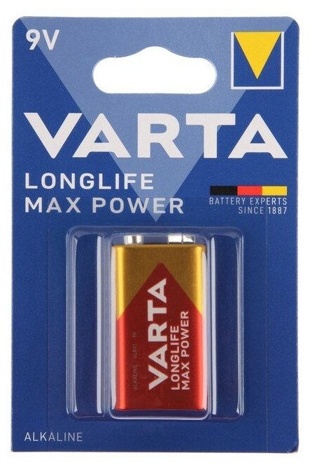 Батарейка VARTA LONGLIFE Max Power 9V Крона