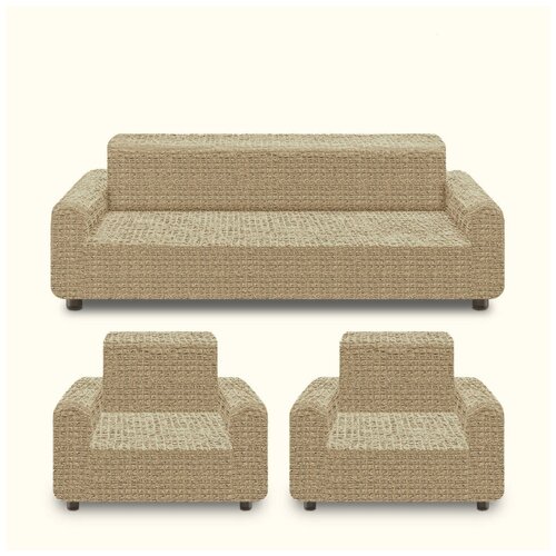 фото Karteks комплект чехлов на диван и на два кресла rebekah br21677 (одноместный,трехместный)