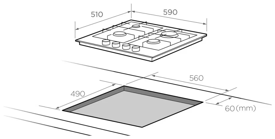 Comfee Встраиваемая газовая варочная панель Comfee CGH610GW - фотография № 2