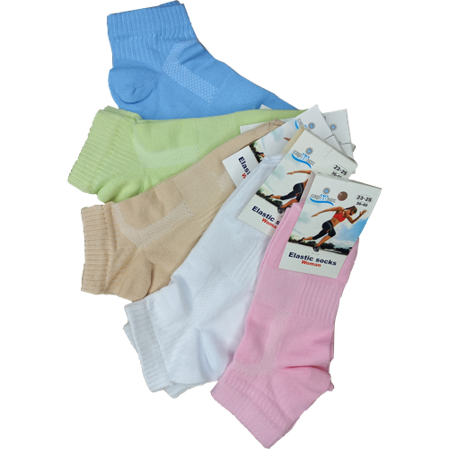 Носки САРТЭКС, 5 пар, 5 уп., размер 36-40, белый, мультиколор, бежевый, зеленый, розовый, голубой носки сартэкс 5 пар 5 уп размер 36 40 желтый зеленый