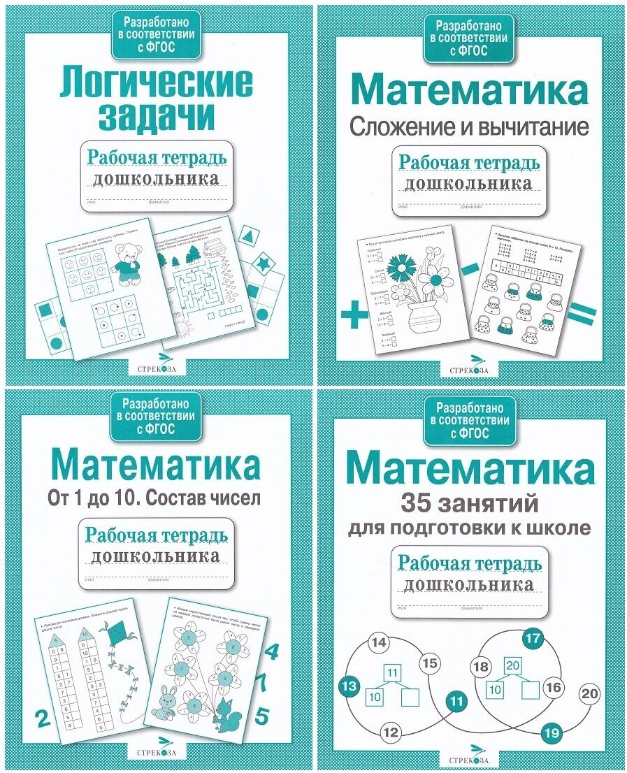 Рабочие тетради дошкольника: (комплект 4 тетради). Рабочая тетрадь дошкольника