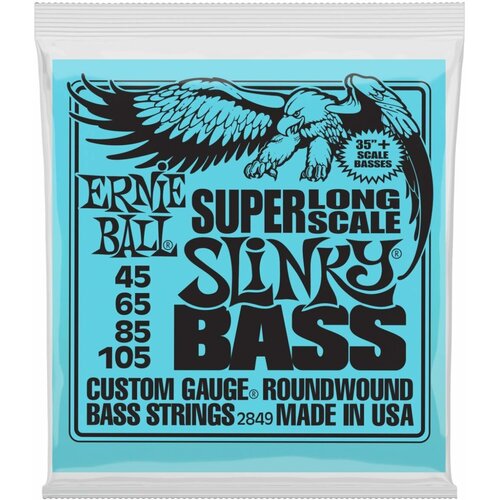 Струны для бас-гитары Ernie Ball 2849 Super Long Scale Slinky Nickel Wound Bass 45-105 ernie ball 2849 струны для бас гитары nickel wound bass sls slinky 45 65 85 105