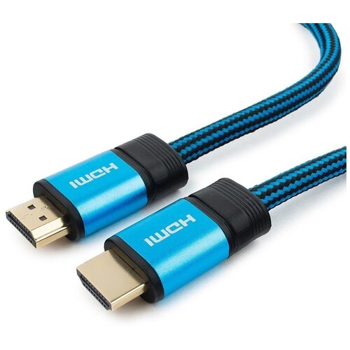 Кабель Cablexpert Gold HDMI - HDMI (CC-G-HDMI01), 4.5 м, синий кабель hdmi cablexpert cc g hdmi03 1m серия gold 1м v1 4 m m золотой позол разъемы алюминиевый
