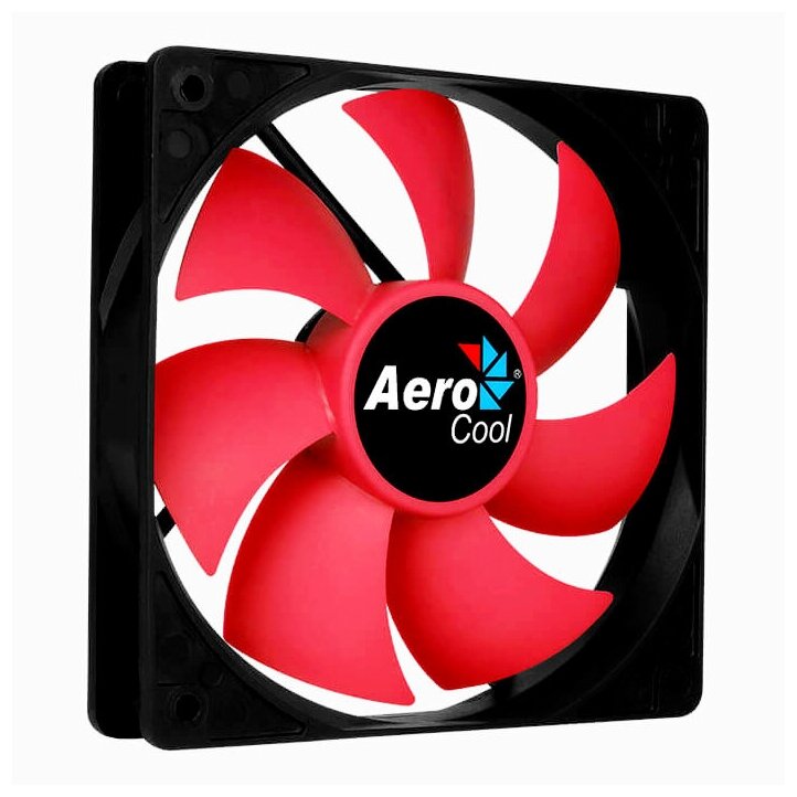 Вентилятор для корпуса Aerocool Force 12 PWM Red blade (120x120x25mm, 4-pin PWM, 500-1500 об/мин, 18.2-27.5dB) (4718009158030)