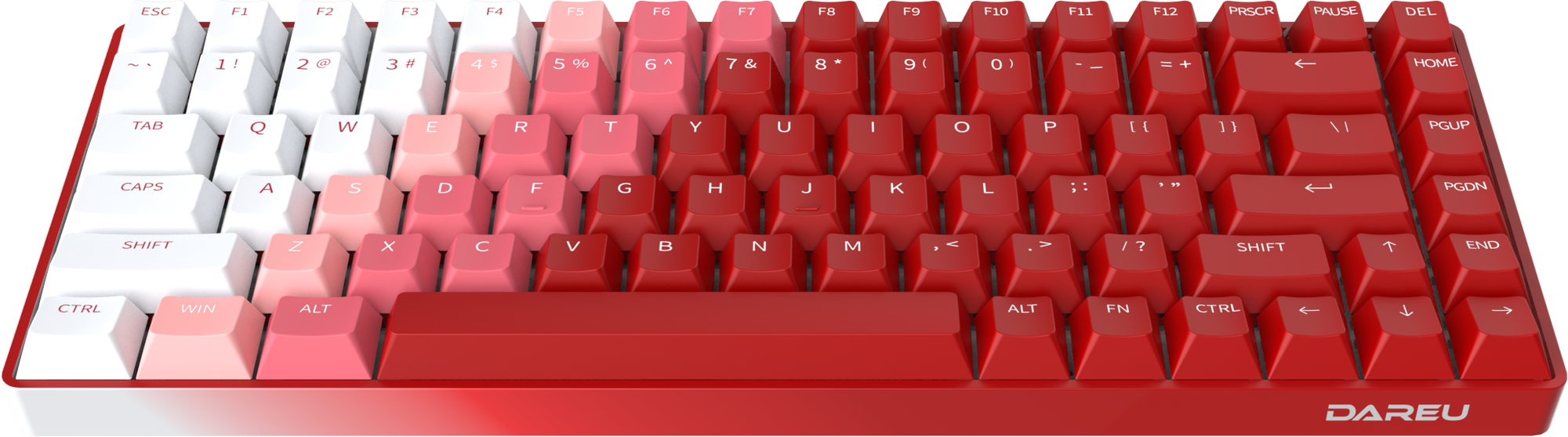 Клавиатура Wireless Dareu red, 84 клавиши, switch Holly (tactile), подключение проводное+BT+2.4GHz, аккумулятор 2000mAh - фото №2