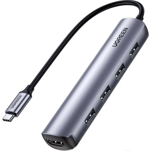 Адаптер Ugreen CM417 USB-C 5 в 1 HDMI, 4x USB 3.0 концентратор usb 2 0 5bites hb27 208bk