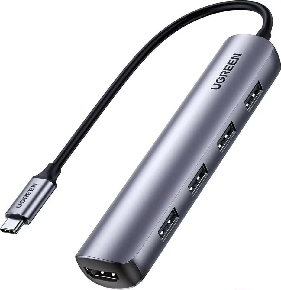 Адаптер Ugreen CM417 USB-C 5 в 1 HDMI 4x USB 3.0