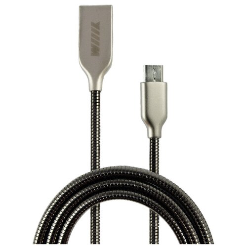 Кабель WIIIX USB - microUSB (CB850-UMU-Z-10), 1 м, черный data кабель микро usb розовый cb520 umu 10pk wiiix 1м блист