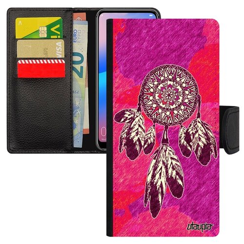 фото Чехол книжка на телефон хуавей p20 про французский дизайн ловец снов этничный индейский utaupia