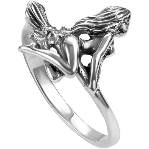 Кольцо Самородок, серебро, 925 проба, чернение, размер 18.5, серебристый