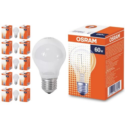 фото Лампа накаливания osram clas a матовая 60w e27, 10 шт.