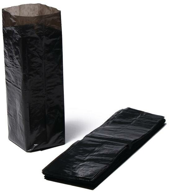 Пакет для рассады 1.6 л 8 × 14 см толщина 50 мкм с перфорацией чёрный (50 шт)