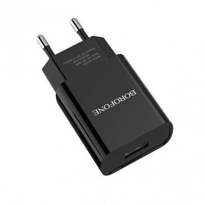 Сетевое зарядное устройство Borofone BA20A Sharp, USB-A, 2.1A, черный Noname - фото №2