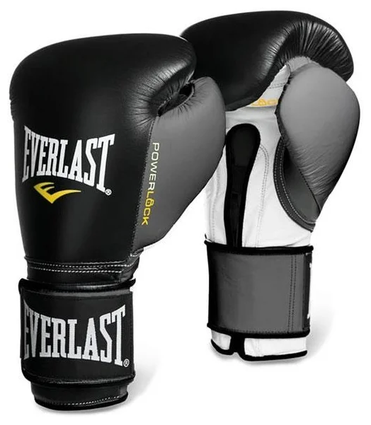 Перчатки Everlast боевые Powerlock черно-серые