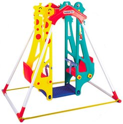 Haenim Toy Качели "Жираф-Дракон" для двоих детей (DS-710), зеленый/желтый