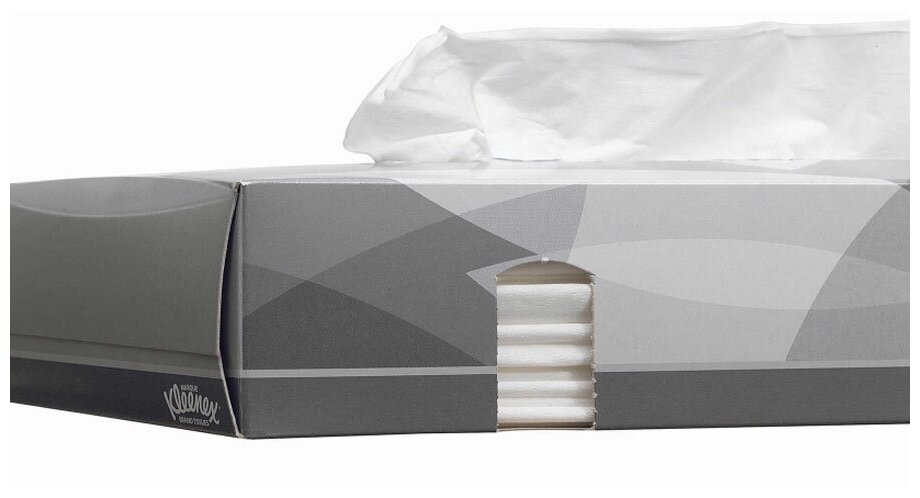 KG8835/2 Набор Бумажные салфетки для лица Kleenex, в серой коробке, 18.6х21.6 см, 100х2 уп - фотография № 10