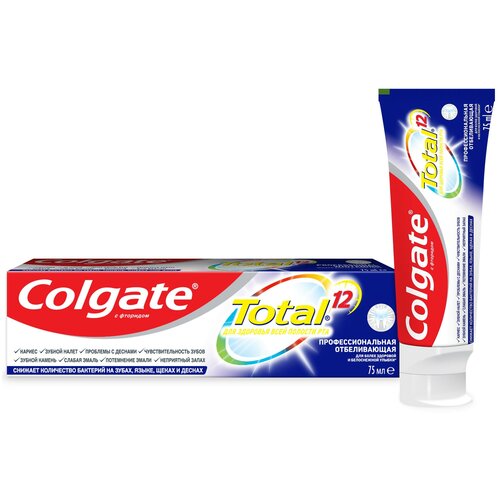 Купить Зубная паста Colgate Total 12 Отбеливающая - Colgate-Palmolive, Без бренда