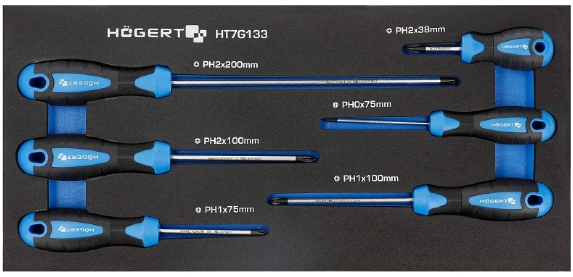 Набор отверток HOEGERT TECHNIK PH 6 шт., ложемент EVA HT7G133