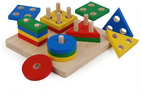 Развивающая игрушка PlanToys Доска с геометрическими фигурами 2403