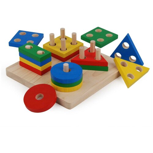 Развивающая игрушка PlanToys Доска с геометрическими фигурами 2403