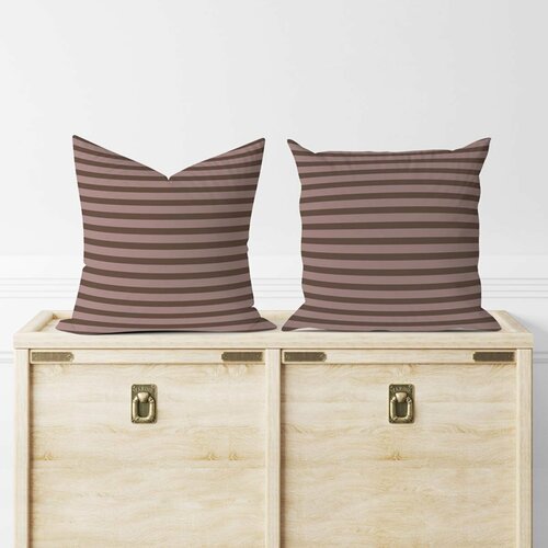 Комплект наволочек Страйп-Сатин 50х70 б/м (коричневый) Размер 50х70