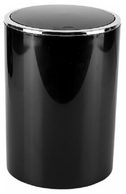 Ведро для мусора пластик черный с хромом Lenox PrimaNova M-E35-06