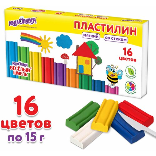 Пластилин юнландия 106673, комплект 5 шт. комплект 8 шт пластилин мягкий юнландия веселый шмель 16 цветов 240 г со стеком 106673