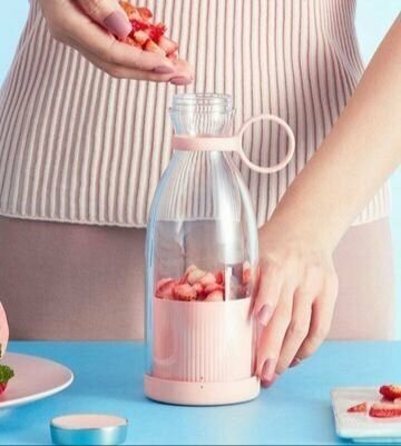 Портативный беспроводной блендер для смузи блендер для смузи, бутылка блендер, fresh juice розовый - фотография № 2