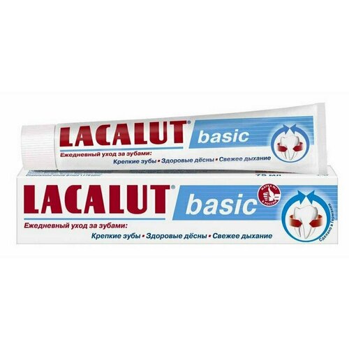 Зубная паста Lacalut Бейсик 75 мл, 559650 lacalut зубная паста basic gum для защиты десен 75 мл lacalut зубные пасты