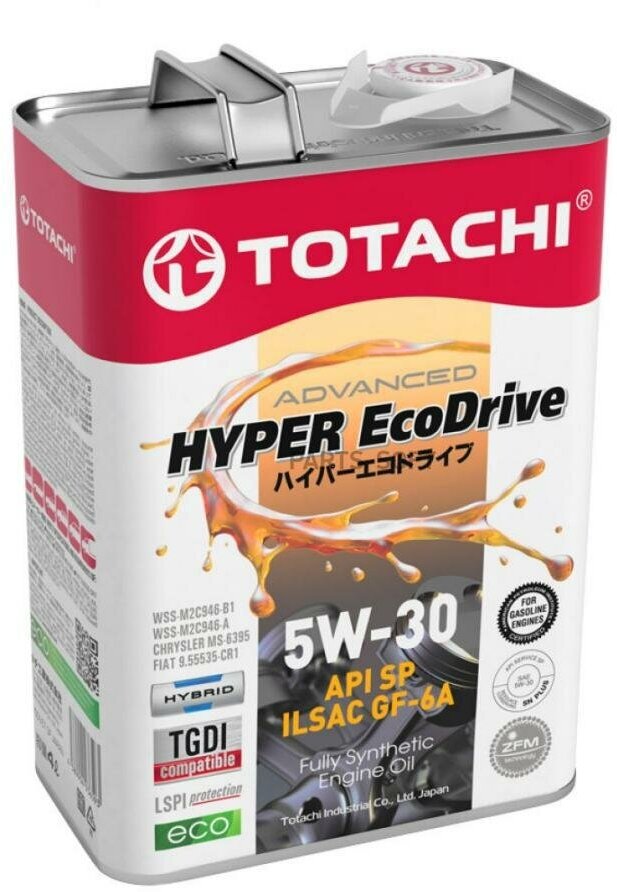 TOTACHI E0304 Масло моторное TOTACHI HYPER Ecodrive SP/GF-6A 5W-30 синтетическое 4 л E0304