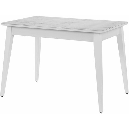 Кухонный стол раздвижной Hoff Hansen, 110х76х70 см, цвет камень белый сатин, белый