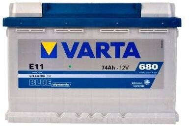 Аккумулятор автомобильный Varta Blue Dynamic E11 74 А/ч 680 A обр. пол. Евро авто (278x175x190) 574012 — фото 1