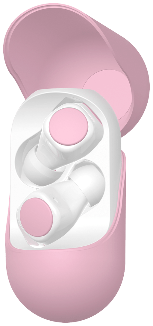 Гарнитура GEOZON Wave, Bluetooth, вкладыши, розовый/белый [g-s08pnk] - фото №1