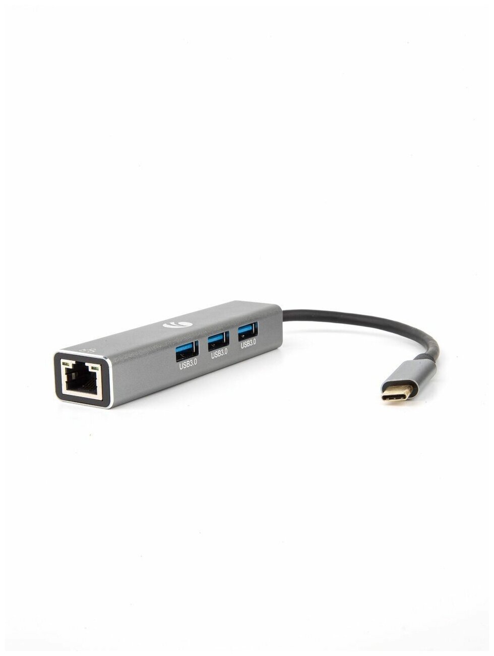 Кабель-концентратор Vcom USB 3.1 Type-Cm / RJ-45+3port USB3.0(f) Aluminum Shell