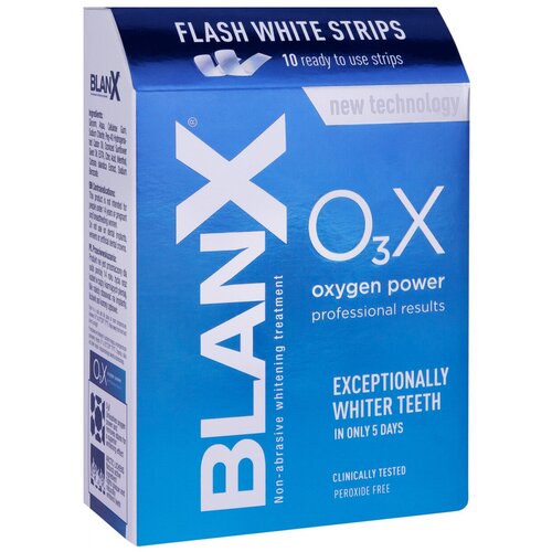BlanX O₃X Flash White Stripes Сила кислорода полоски отбеливающие, 10уп.