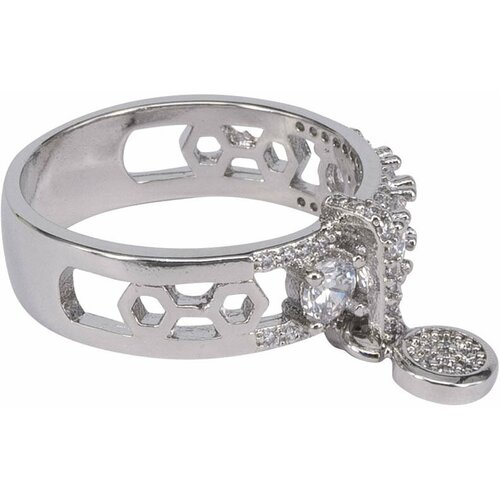 Кольцо OTOKODESIGN, размер 18, серебряный, бесцветный кольцо наборное otokodesign размер 18 серебряный бесцветный