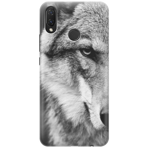 фото Cиликоновый чехол на huawei nova 3i / p smart plus / хуавей нова 3 ай / п смарт плюс с принтом "спокойный волк" gosso