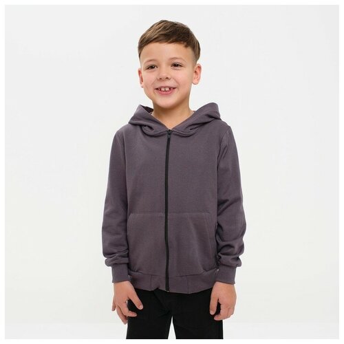 фото Толстовка kaftan, размер толстовка детская с капюшоном kaftan "rock on" р. 34 (122-128), серый