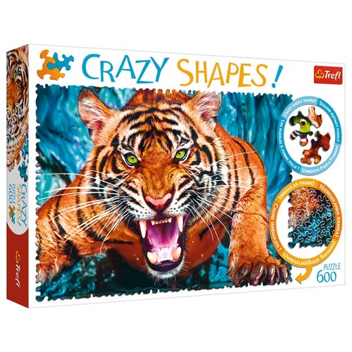 Пазл Trefl Crazy Shapes Лицом к лицу с тигром (11110), 600 дет., мультицвет пазл trefl crazy shapes лицом к лицу с тигром 600 элементов