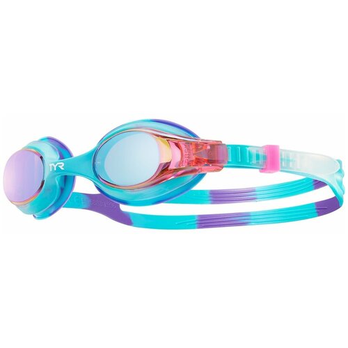 фото Очки для плавания детские tyr swimple tie dye mirrored (2-6 лет), голубые