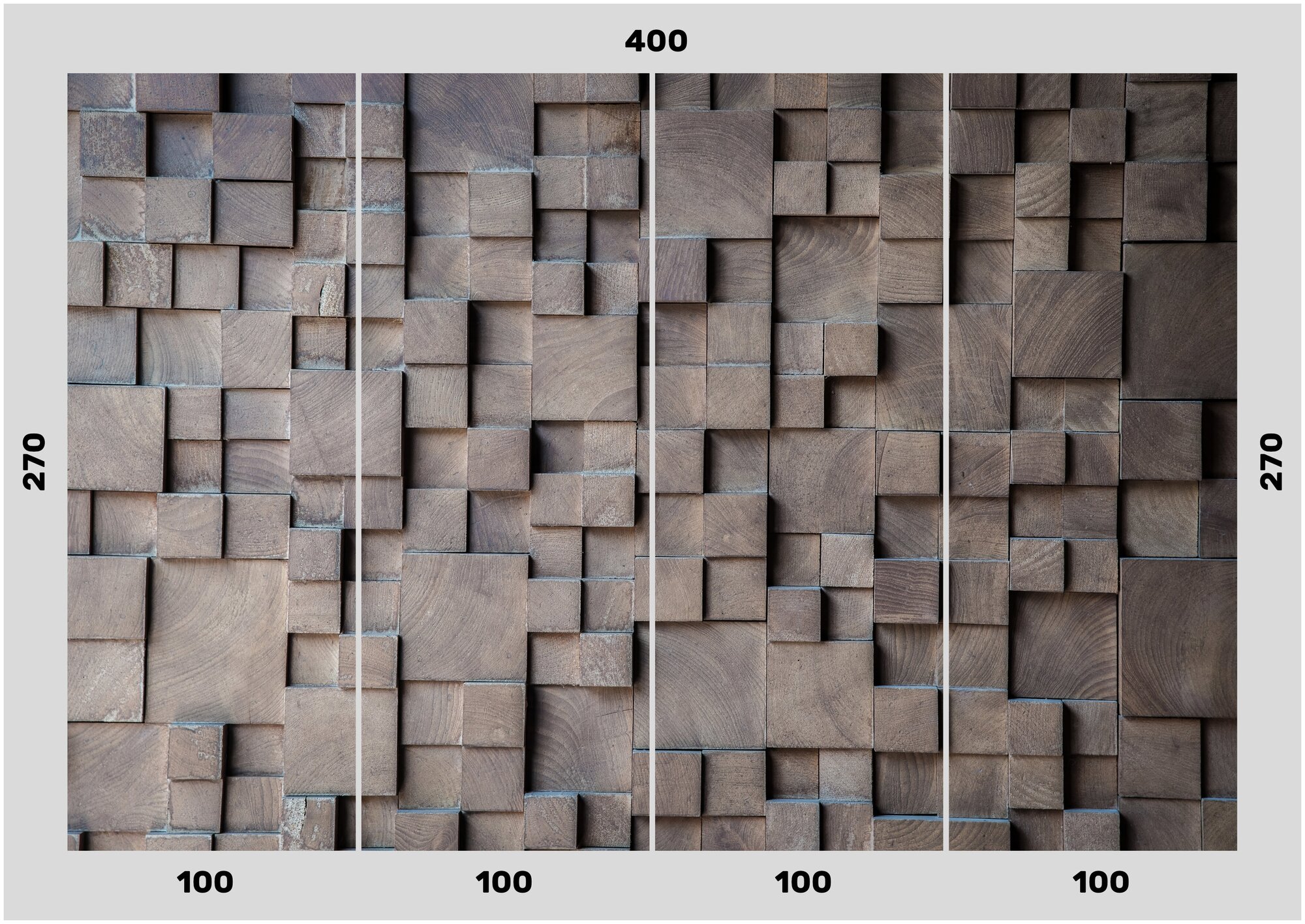 Фотообои виниловые на флизелиновой основе Polimar "Деревянные панели 3D", 400см х 270см/ фотообои для стен/ гостиная/ детская/ кухня/ 3д/ 3D - фотография № 3
