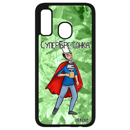 фото Чехол для мобильного galaxy a40, "супербретонка" смешной герой utaupia