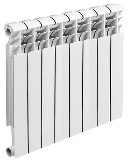 Радиатор биметаллический 500 мм 8 секций 1" боковое подключение белый