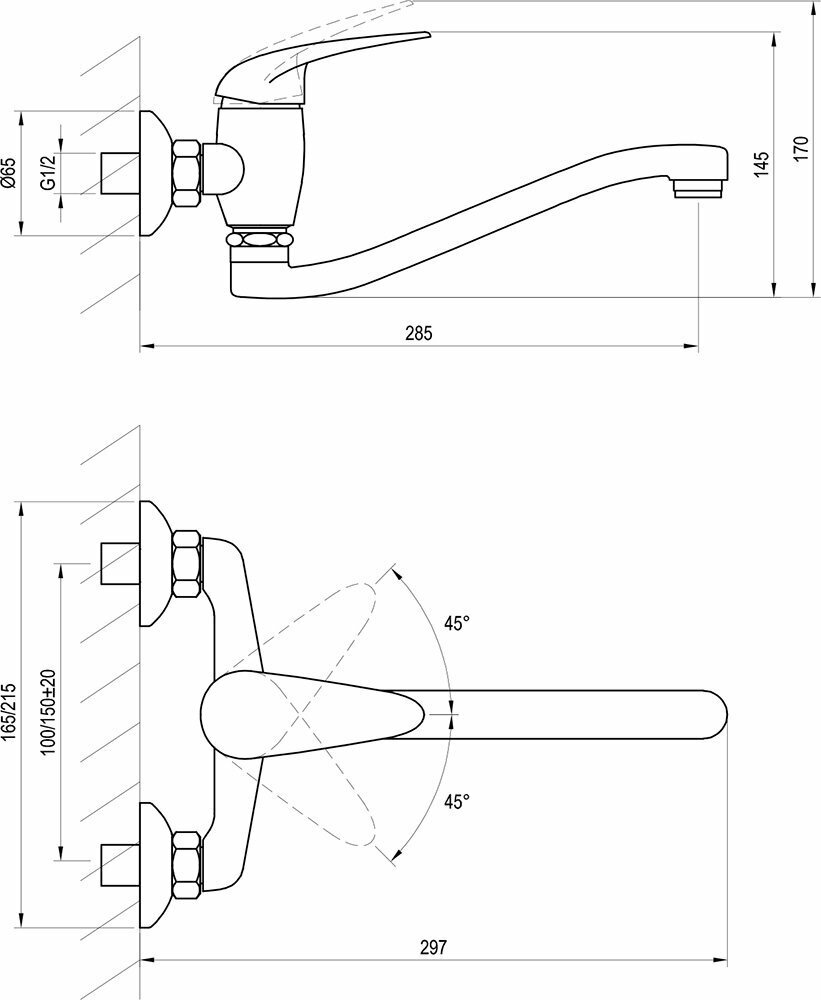 Suzan SN 041.00 X070008 Смеситель для умывальника (1/2", однозахватный, картридж) Ravak - фото №10