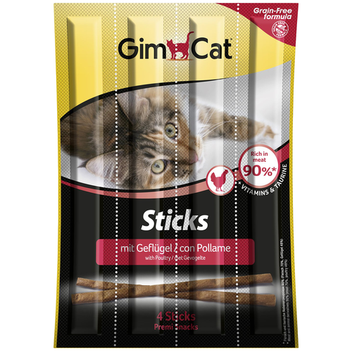 Лакомство для кошек  GimCat Лакомые палочки, 5г х 4шт. в уп. 20 г птица