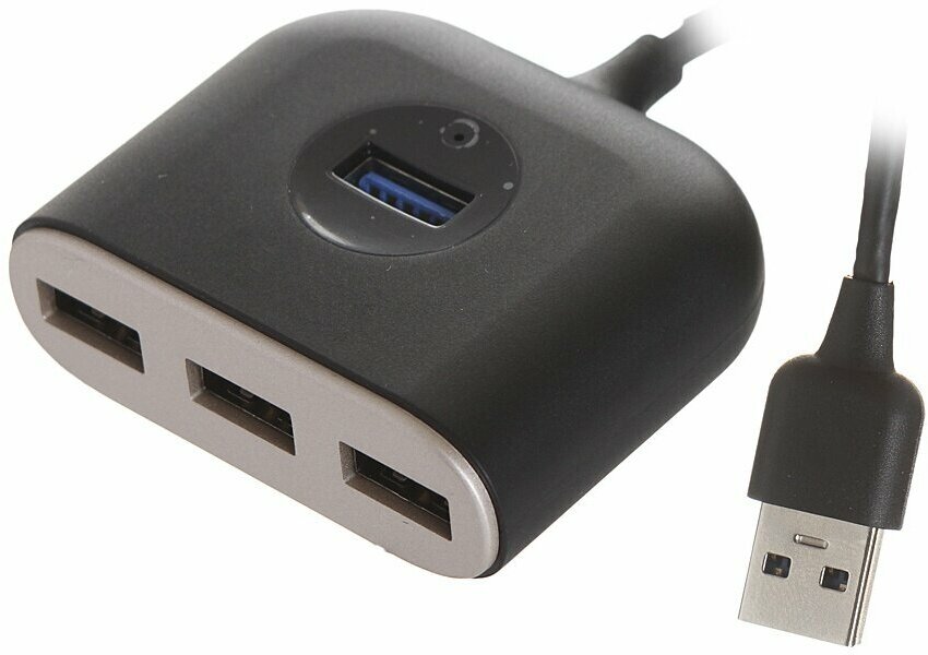 Хаб USB Baseus Square Round 4in1 USB HUB Adapter USB 3.0 - USB 3xUSB 2.0 1m Black CAHUB-AY01